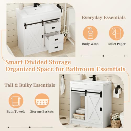 30" Bathroom Vanity with Sink view 5