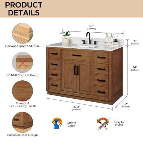 XWNE 48-inch Dark Walnut Bathroom view 2