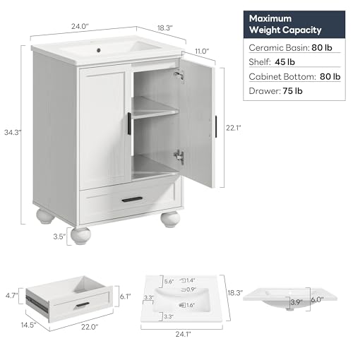 LIKIMIO 24" Bathroom Vanity with view 2
