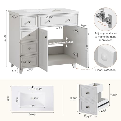 Tribesigns 36" Bathroom Vanity with view 2