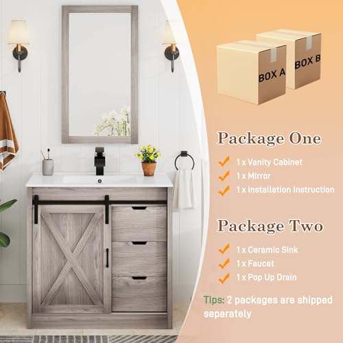 chartustriable 36 Inch Bathroom Vanity view 3