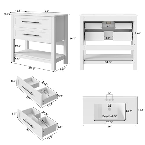 LIKIMIO 36" Bathroom Vanity with view 2