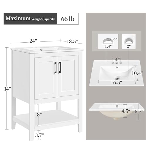 Yaheetech 24" Modern Bathroom Vanity view 2