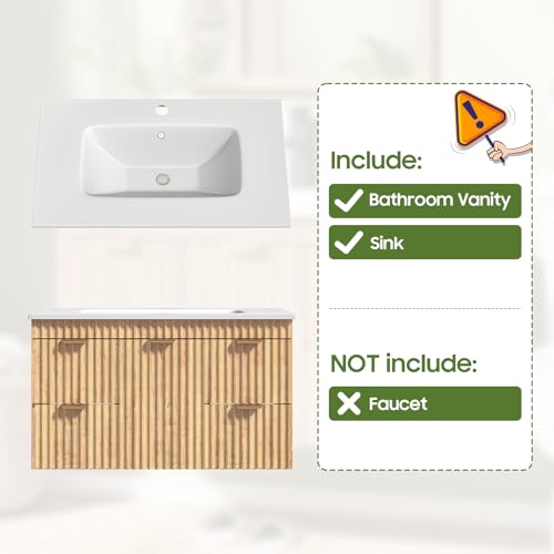 Vabches 30" Fluted Bathroom Vanity view 3