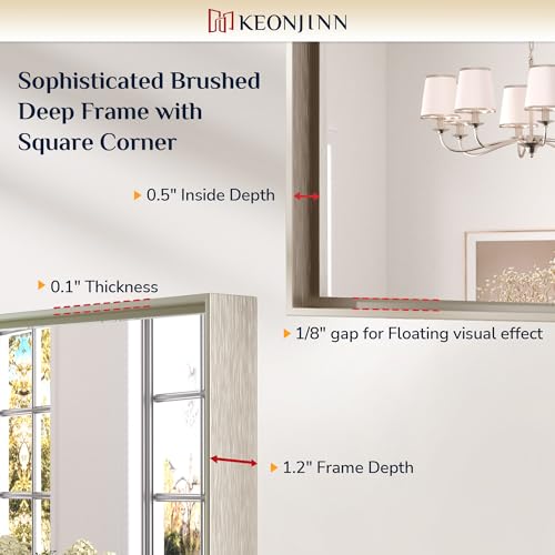 Keonjinn 24x30 Inch Brushed Nickel view 3