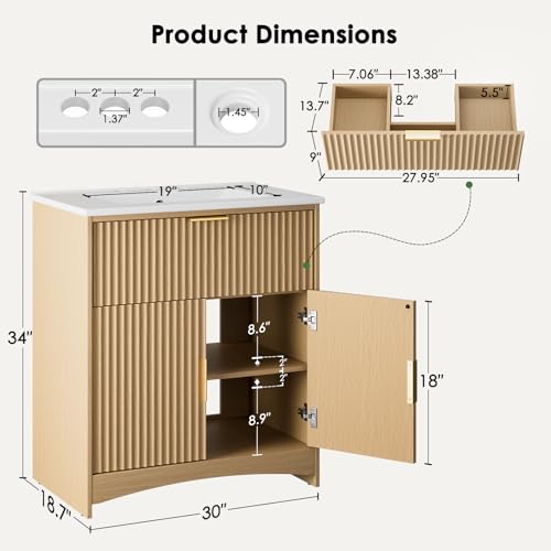 Marsail 30 Inch Bathroom Vanity view 2