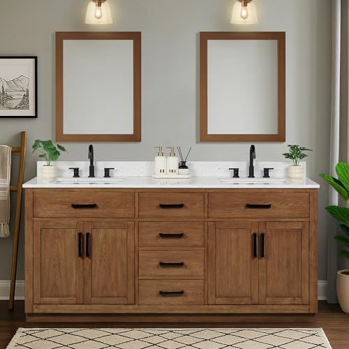 XWNE 72-inch Dark Walnut Bathroom