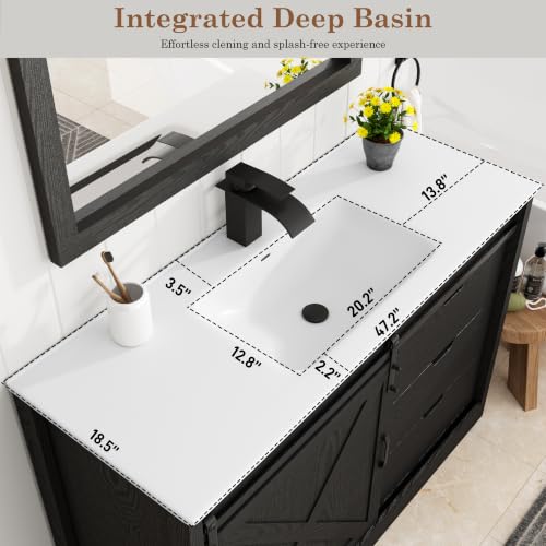 48" Farmhouse Bathroom Vanity with view 4