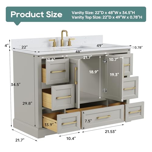 DELUXE LIVING 48 Inch Bathroom view 2