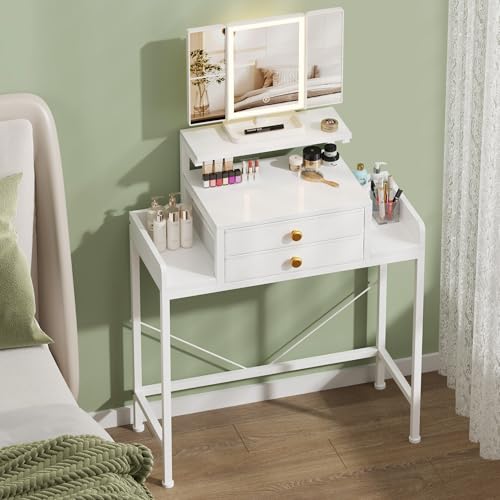 HIGDBFE Vanity Desk with Mirror