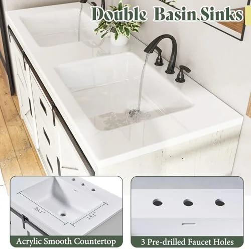 LUXOAK 60 double vanity installed