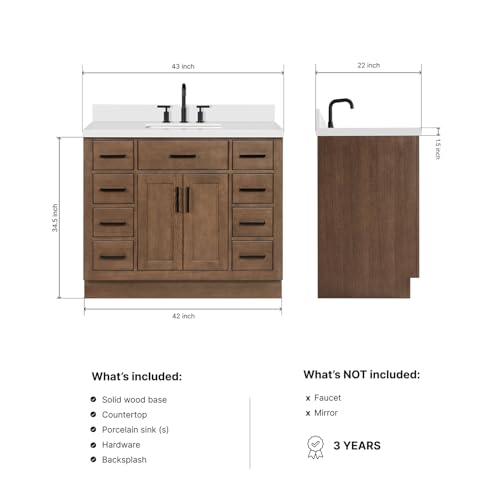 DKB Isabella 42-Inch Brown Oak view 2