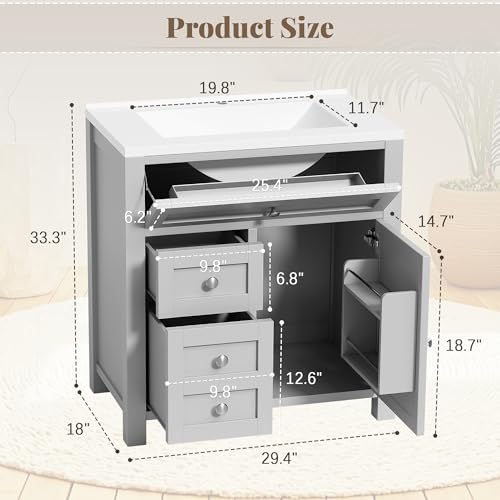 Shahoo 30" Bathroom Vanity with view 2