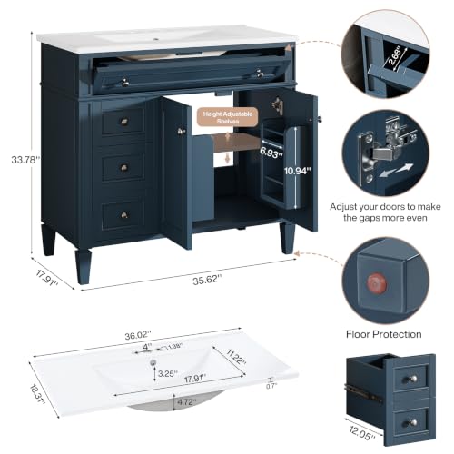 Tribesigns 36 Inch Bathroom Vanity view 2