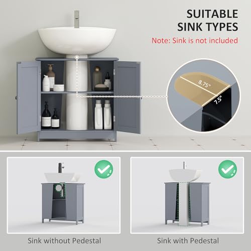 HOMCOM Under Sink Bathroom Cabinet view 4