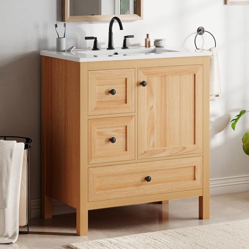 30" Wood Bathroom Vanity Cabinet view 3