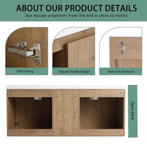 GLORAFIN 48" Floating Double Vanity view 5