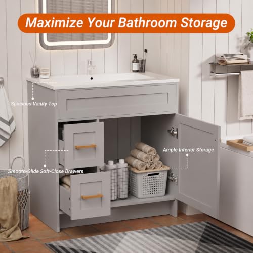 LDarqeer 30 Inch Freestanding Bathroom view 3