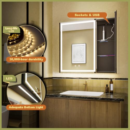 GANPE LED Lighted Bathroom Medicine view 4