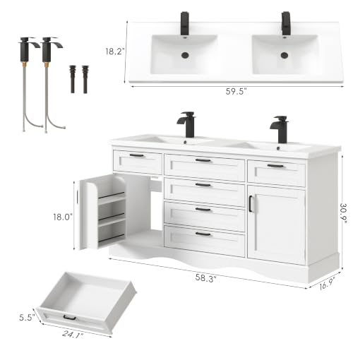 59" Bathroom Vanities Cabinet with view 2
