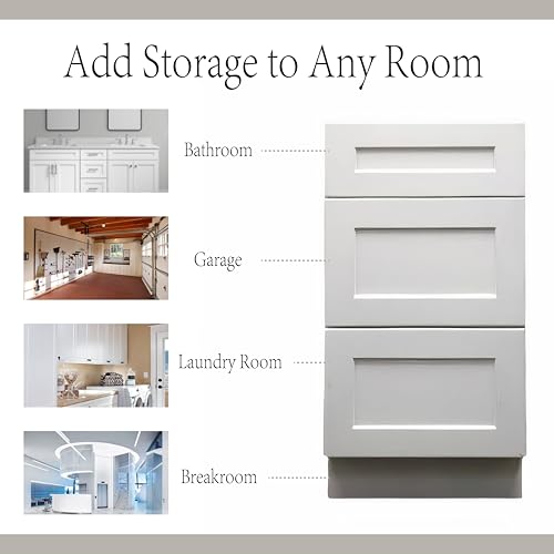 18" White Shaker Bathroom Drawer view 4