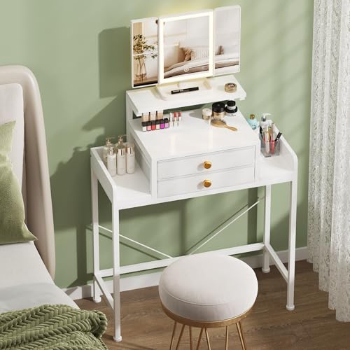 HIGDBFE Vanity Desk with Mirror