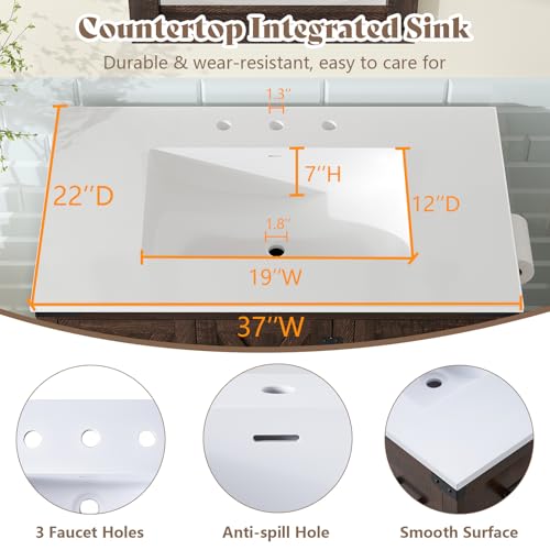 AMERLIFE 36" Farmhouse Bathroom Vanity view 5