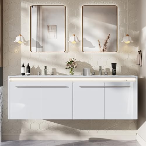 AMERLIFE 60" LED Floating Bathroom
