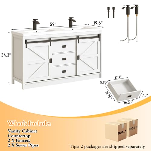Double Bathroom Vanity with Sink view 2