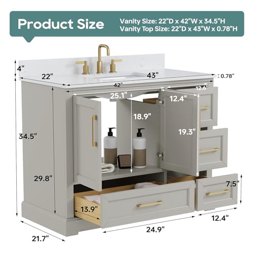 DELUXE LIVING 42 Inch Bathroom view 2