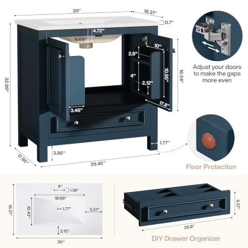 Tribesigns 30" Bathroom Vanity with view 2