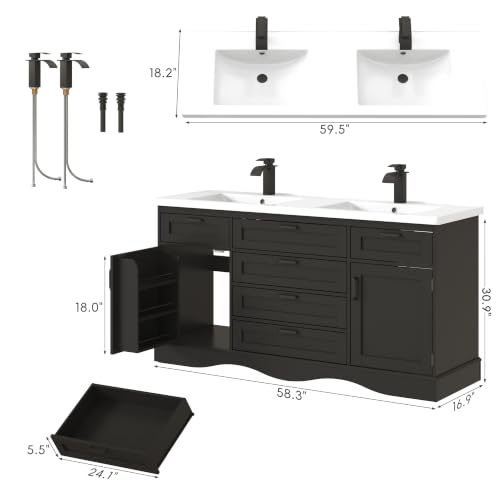 59" Bathroom Vanities Cabinet with view 2