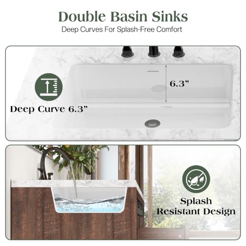 LUXOAK 61" Farmhouse Bathroom Double view 5