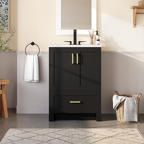 Yaheetech 24in Bathroom Vanity with view 4