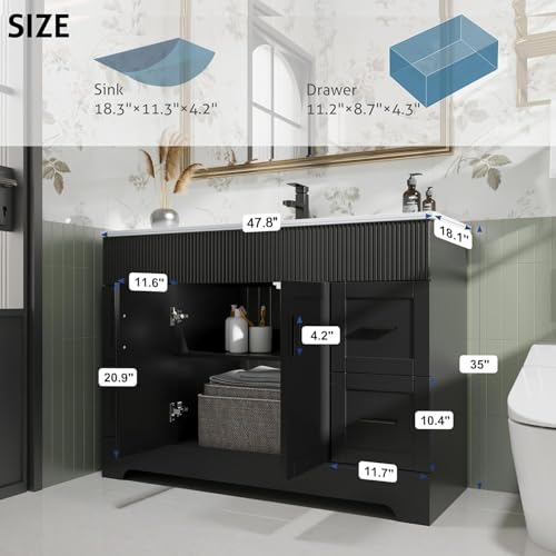 eclife 48" Bathroom Vanities Sink view 2
