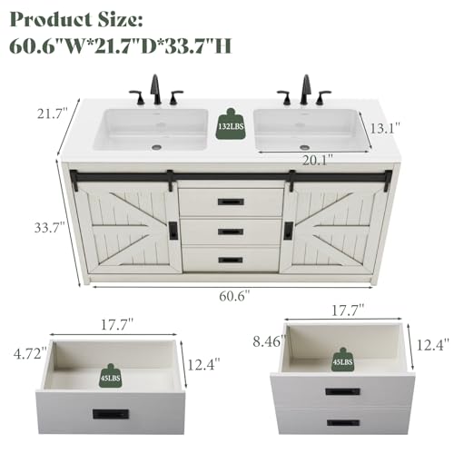 LUXOAK 60 Inch Farmhouse Sliding view 2