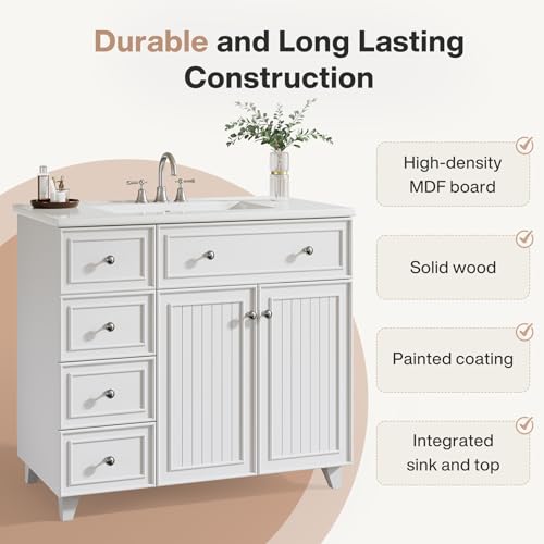 Tribesigns 36" Bathroom Vanity with view 3