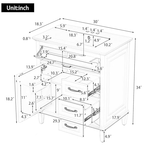 Linique 30" Bathroom Vanity with view 2
