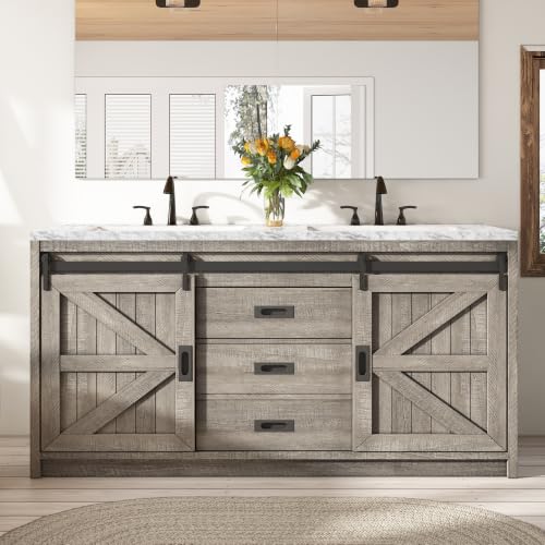 LUXOAK 61" Farmhouse Bathroom Double