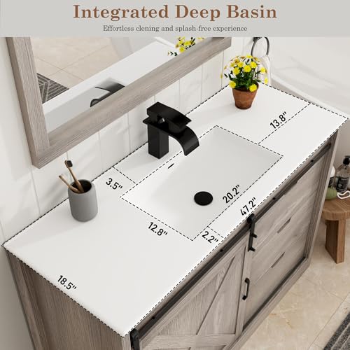 48" Farmhouse Bathroom Vanity with view 4