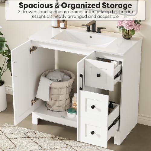 LIKIMIO 36" Bathroom Vanity with view 3