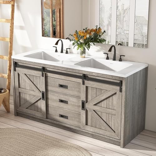 LUXOAK 61" Farmhouse Bathroom Double