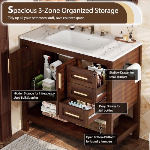 XHOMOPT 36 Inch Bathroom Vanity view 3
