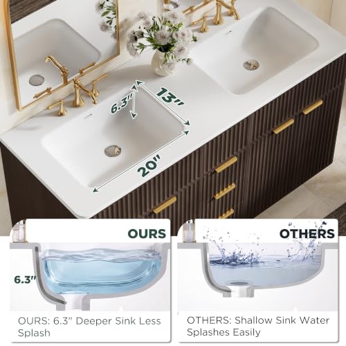 60" Double Sink Bathroom Vanity view 3