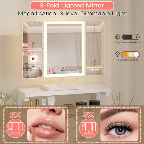 HIGDBFE Vanity Desk with Mirror view 3