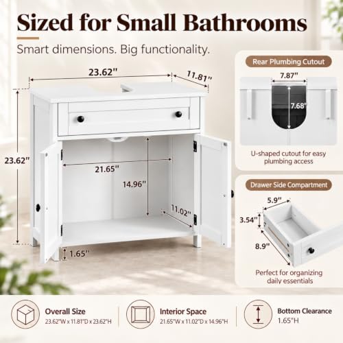 Bonnlo Pedestal Sink Storage Cabinet view 3