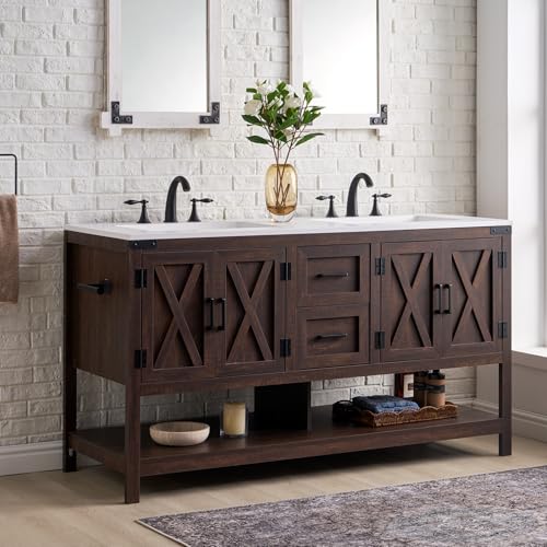 AMERLIFE 60” Farmhouse Bathroom Vanity