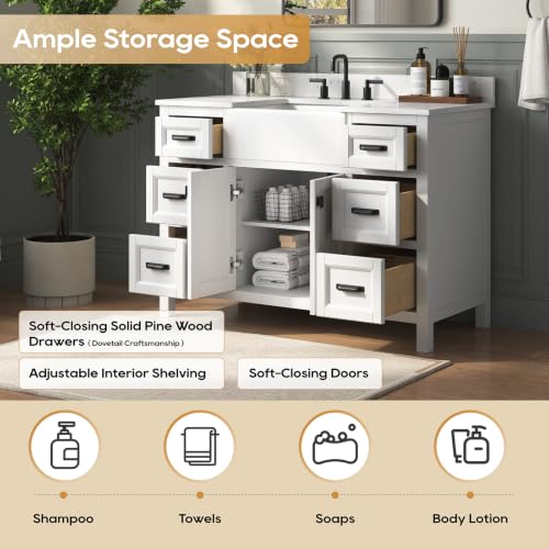 DELUXE LIVING 48 Inch White view 3