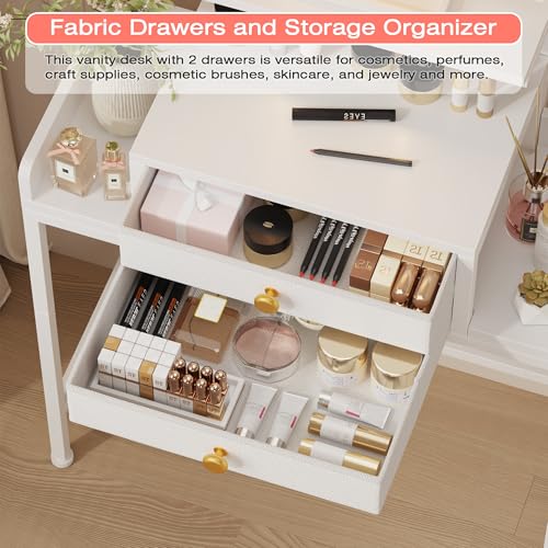 HIGDBFE Vanity Desk with Mirror view 4