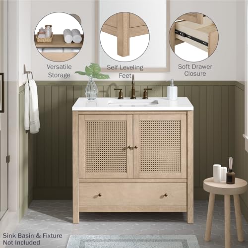 Lucca Wood Bathroom Vanity Cabinet view 4